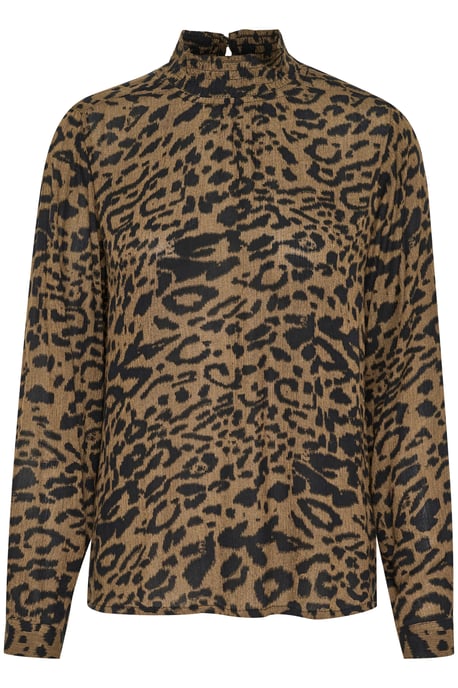 Blouse met lange mouwen Regular fit Major Brown/Black Leopard - Image 4