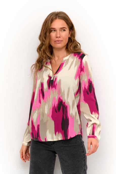 Blouse met lange mouwen Regular fit Pink Abstract Print - Image 2