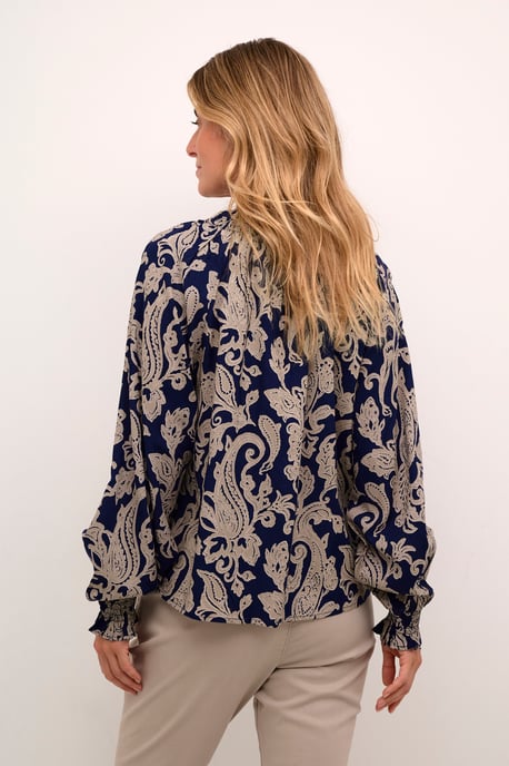 Blouse met lange mouwen Regular fit Blue Paisley - Image 3