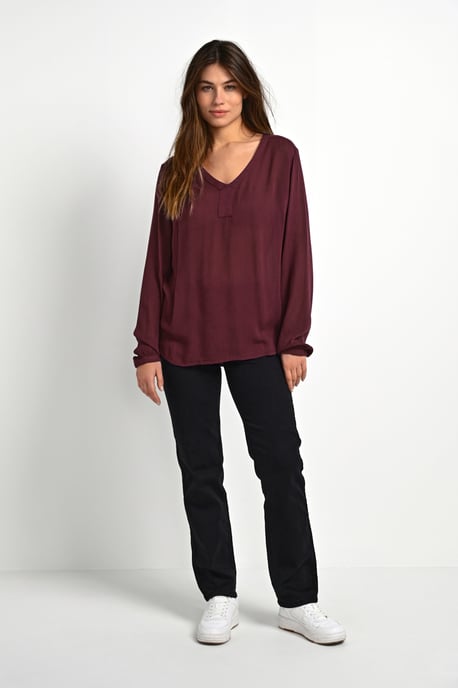 Blouse met lange mouwen Regular fit Dark Jewel purple - Image 1