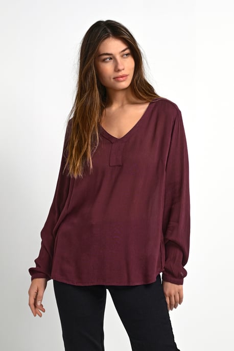 Blouse met lange mouwen Regular fit Dark Jewel purple - Image 3