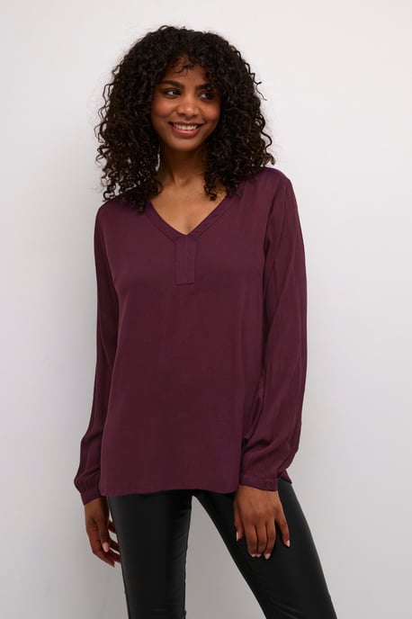 Blouse met lange mouwen Regular fit Dark Jewel purple - Image 4