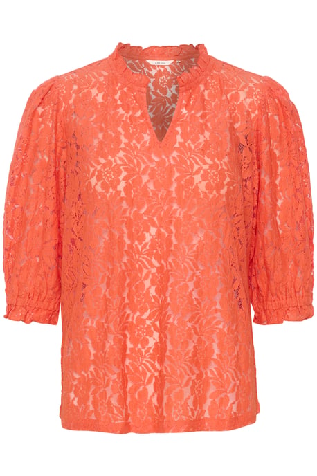 Blouse met korte mouwen A-shape Hot Coral  - Image 4