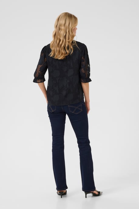 Blouse met korte mouwen Regular fit Pitch Blac - Image 2