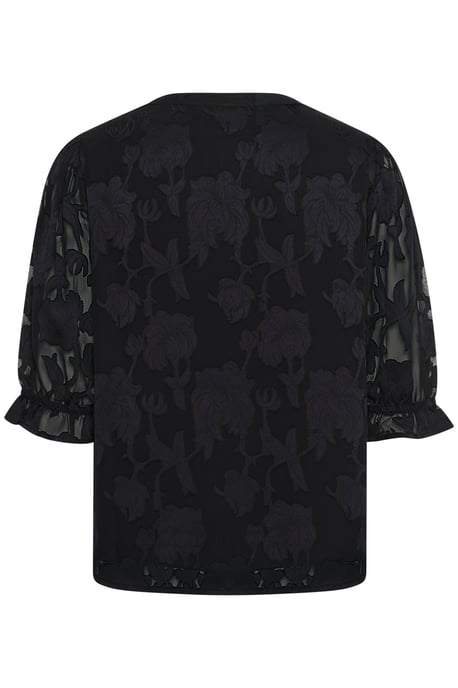 Blouse met korte mouwen Regular fit Pitch Blac - Image 5