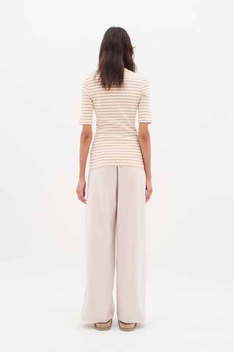 Jersey top Slim fit Alabaster/Pure White stripe beige - Image 2