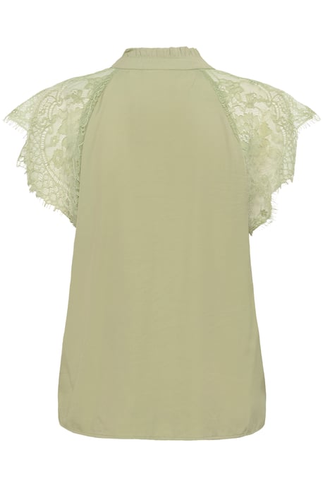 Blouse met korte mouwen Straight fit Tea green - Image 5