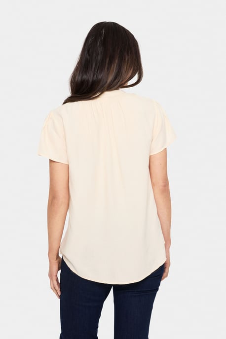 Blouse met korte mouwen Regular fit Creme - Image 3