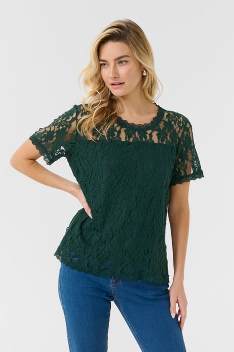 Blouse met korte mouwen Regular fit Sea Moss - Image 3