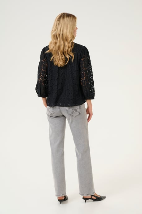 Blouse met korte mouwen Regular fit Pitch Black - Image 2
