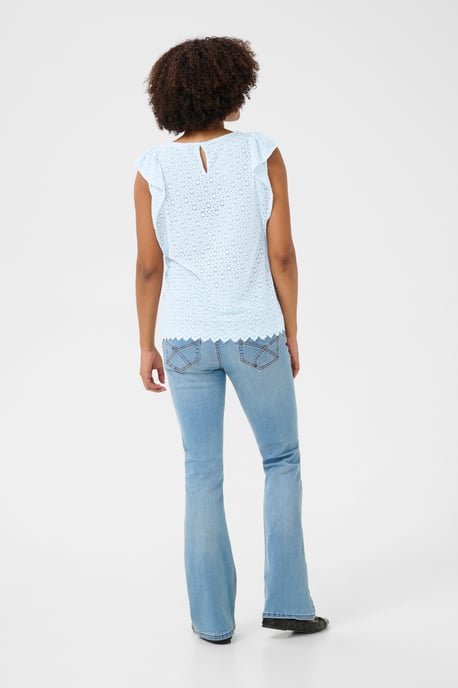 Mouwloos shirt Regular fit Cashmere Blue pale blue - Image 3