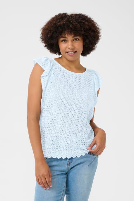 Mouwloos shirt Regular fit Cashmere Blue pale blue - Image 5