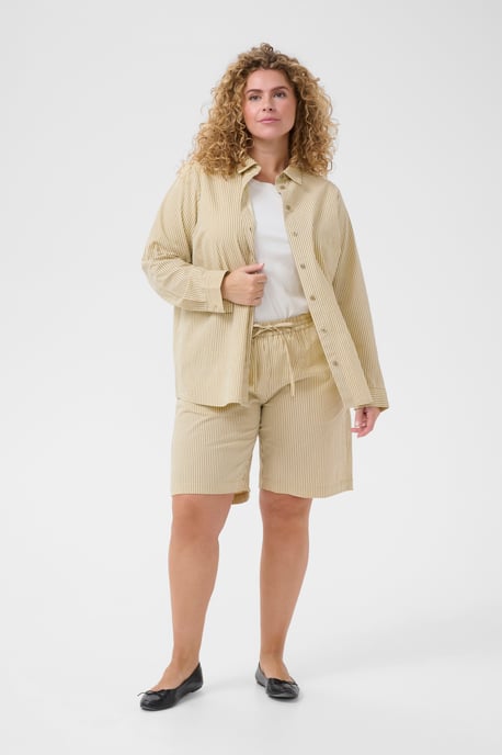 Short Loose fit Chincilla / White stripe beige - Image 1