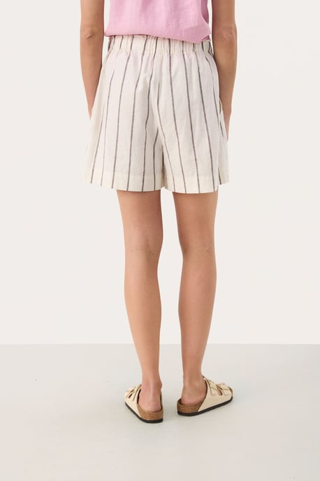 Short Easy fit Eggnog and Brown Stripe brown white - Image 3