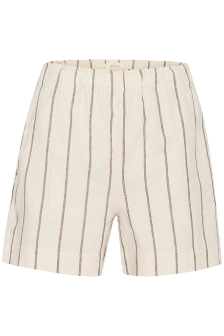 Short Easy fit Eggnog and Brown Stripe brown white - Image 4