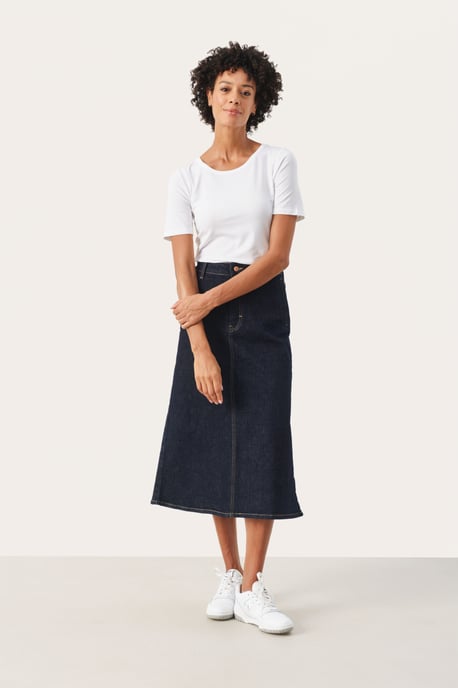 Denim rok A-shape Dark Denim dark blue - Image 1
