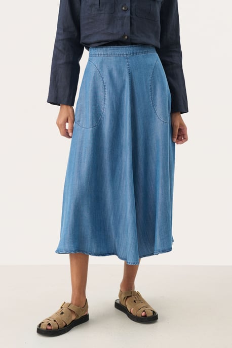 Rok A-shape Medium Blue Denim - Image 3