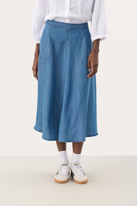 Rok A-shape Medium Blue Denim - Image 4