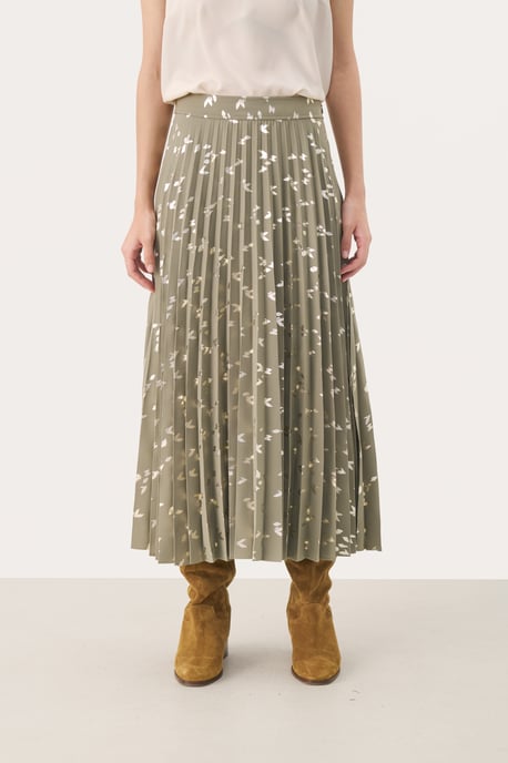 Rok A-shape Vetiver Foil Print green - Image 2