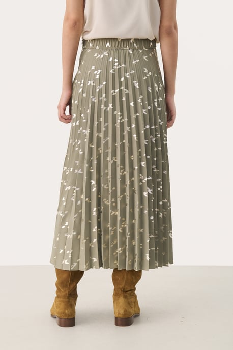 Rok A-shape Vetiver Foil Print green - Image 3