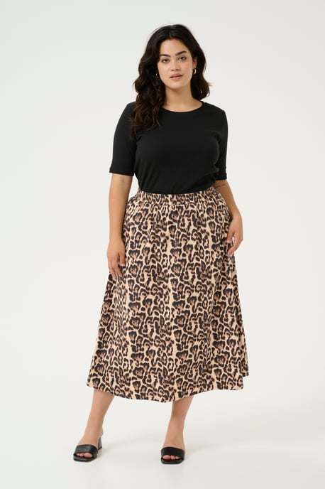 Rok A-shape Naturel Leopard Print - Image 1