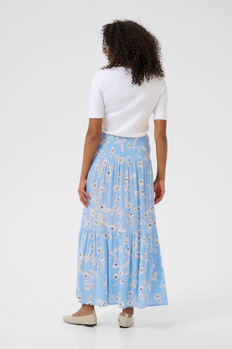 Rok A-shape Vista Blue W. Chalk Flowers blue white - Image 2