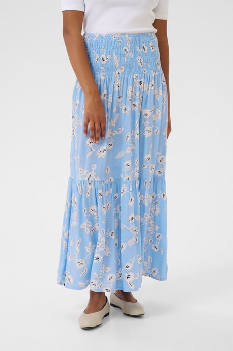 Rok A-shape Vista Blue W. Chalk Flowers blue white - Image 3