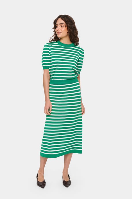 Rok A-shape Jelly Bean Ice Stripe white green - Image 1