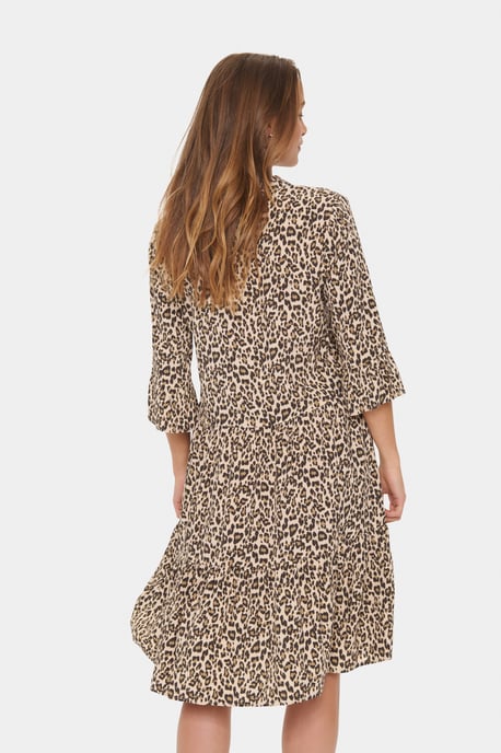 Jurk Casual fit Creme Leopard Strokes animal - Image 3
