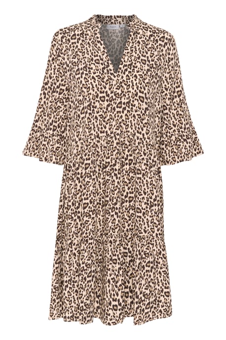 Jurk Casual fit Creme Leopard Strokes animal - Image 4