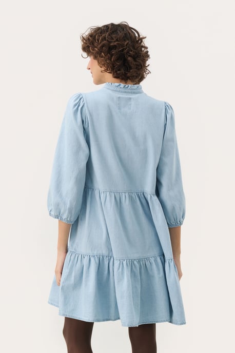 Overhemd met lang mouwen A-shape Whiteish Blue denim - Image 3