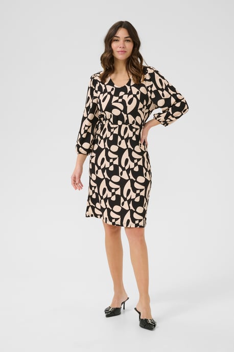 Jurk Regular fit black offwhite - Image 1