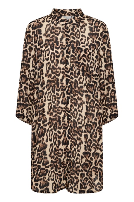 Overhemd met lang mouwen Loose fit Naturel Leopard Print - Image 4