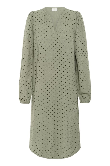Blouse met lange mouwen Regular fit Vetiver w. Deep Black Dot green - Image 4