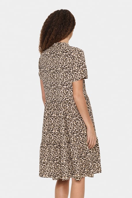 Jurk Loose fit Creme Leopard Strokes animal - Image 3