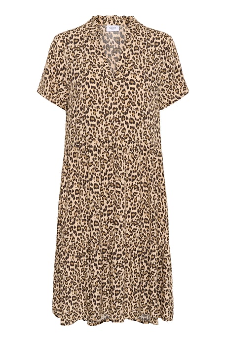 Jurk Loose fit Creme Leopard Strokes animal - Image 4