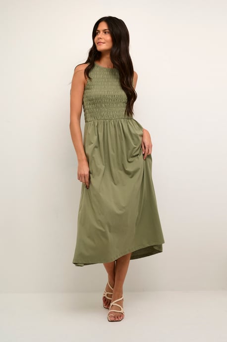 Jersey jurk A-shape Oil Green - Image 2
