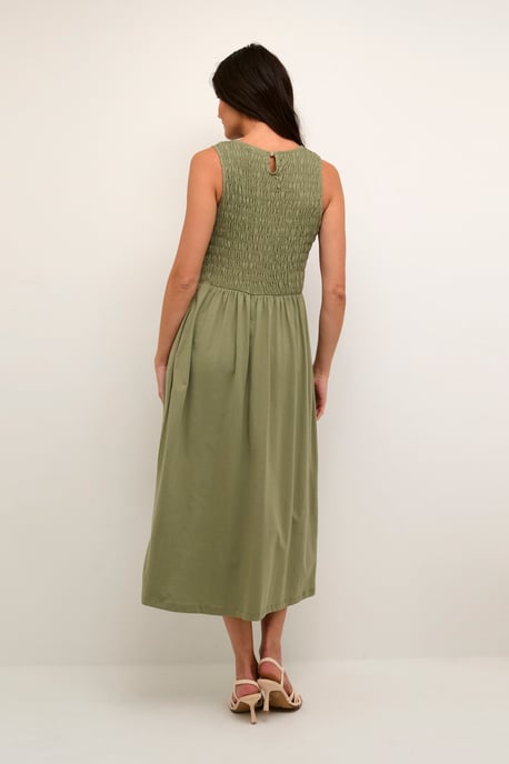 Jersey jurk A-shape Oil Green - Image 3