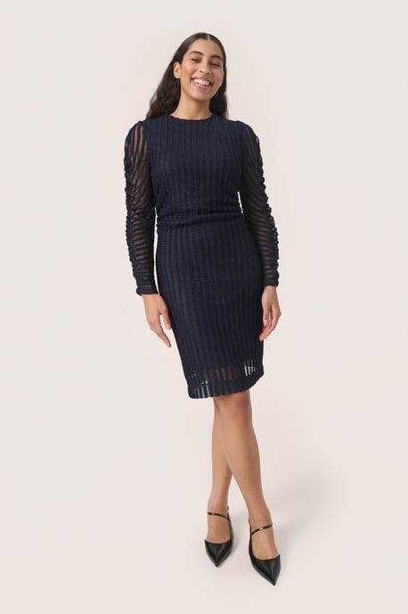 Jersey jurk Slim fit dark blue - Image 1