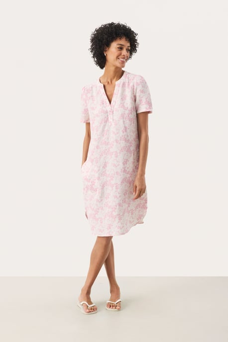 Jurk Regular fit pink white - Image 1