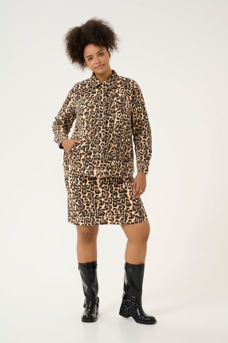 Denim jack Loose fit Naturel Leopard Print - Image 1
