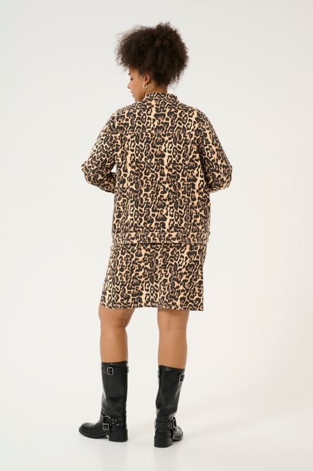 Denim jack Loose fit Naturel Leopard Print - Image 2