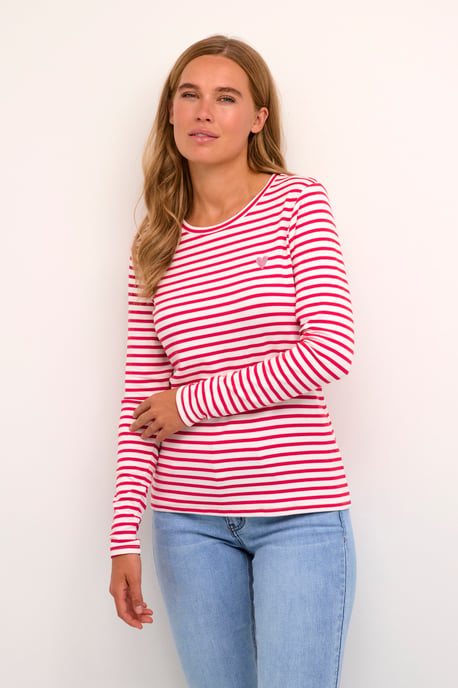 T-shirt met lange mouwen Regular fit Chalk / Virtual Pink Stripe - Image 2