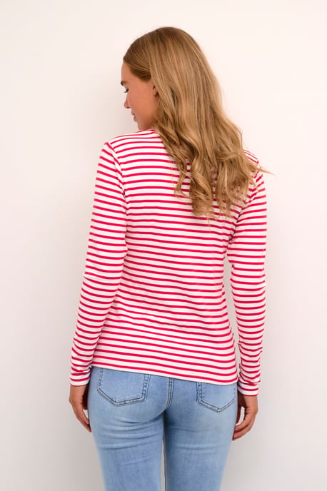 T-shirt met lange mouwen Regular fit Chalk / Virtual Pink Stripe - Image 3