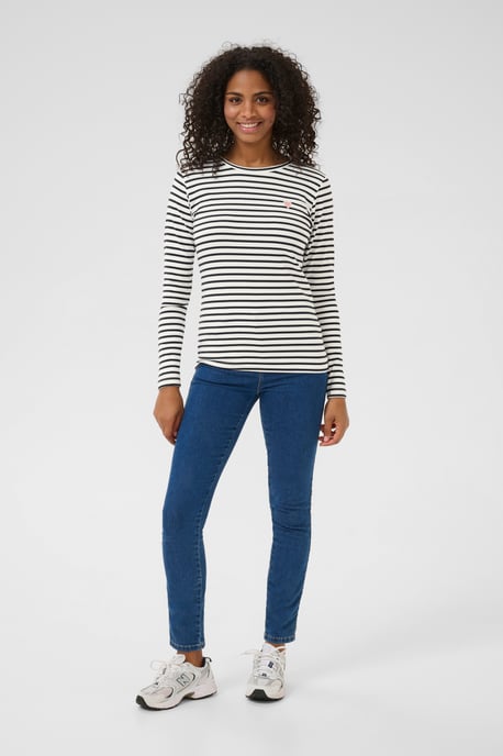 T-shirt met lange mouwen Regular fit Chalk / 52737 Midnight Marine white blue - Image 2