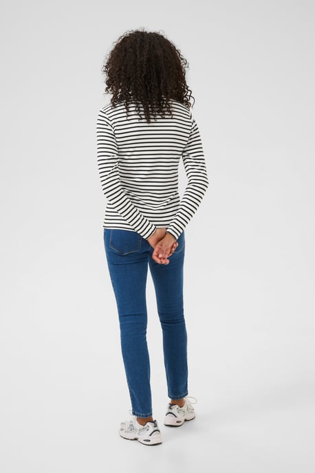 T-shirt met lange mouwen Regular fit Chalk / 52737 Midnight Marine white blue - Image 5