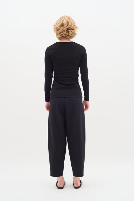 T-shirt met lange mouwen Slim fit Black - Image 2