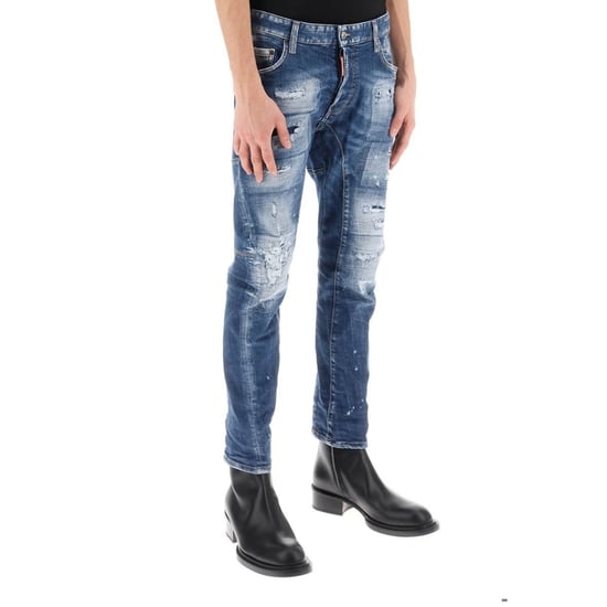 Dsquared2 Nette Biker Jean Paint Splash Versterkte Gescheurde Blue Jeans - Image 4