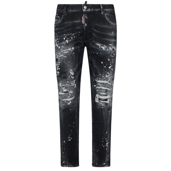 Dsquared2 Tidy Biker Jean Paint Splash versterkte gescheurde zwarte jeans - Image 1