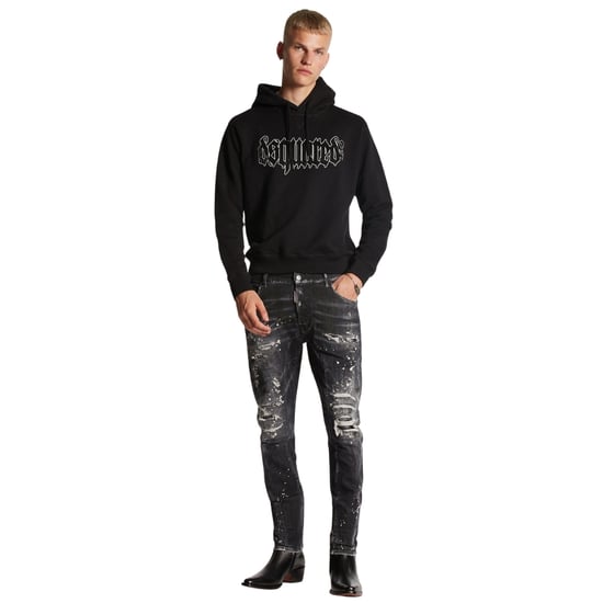 Dsquared2 Tidy Biker Jean Paint Splash versterkte gescheurde zwarte jeans - Image 3
